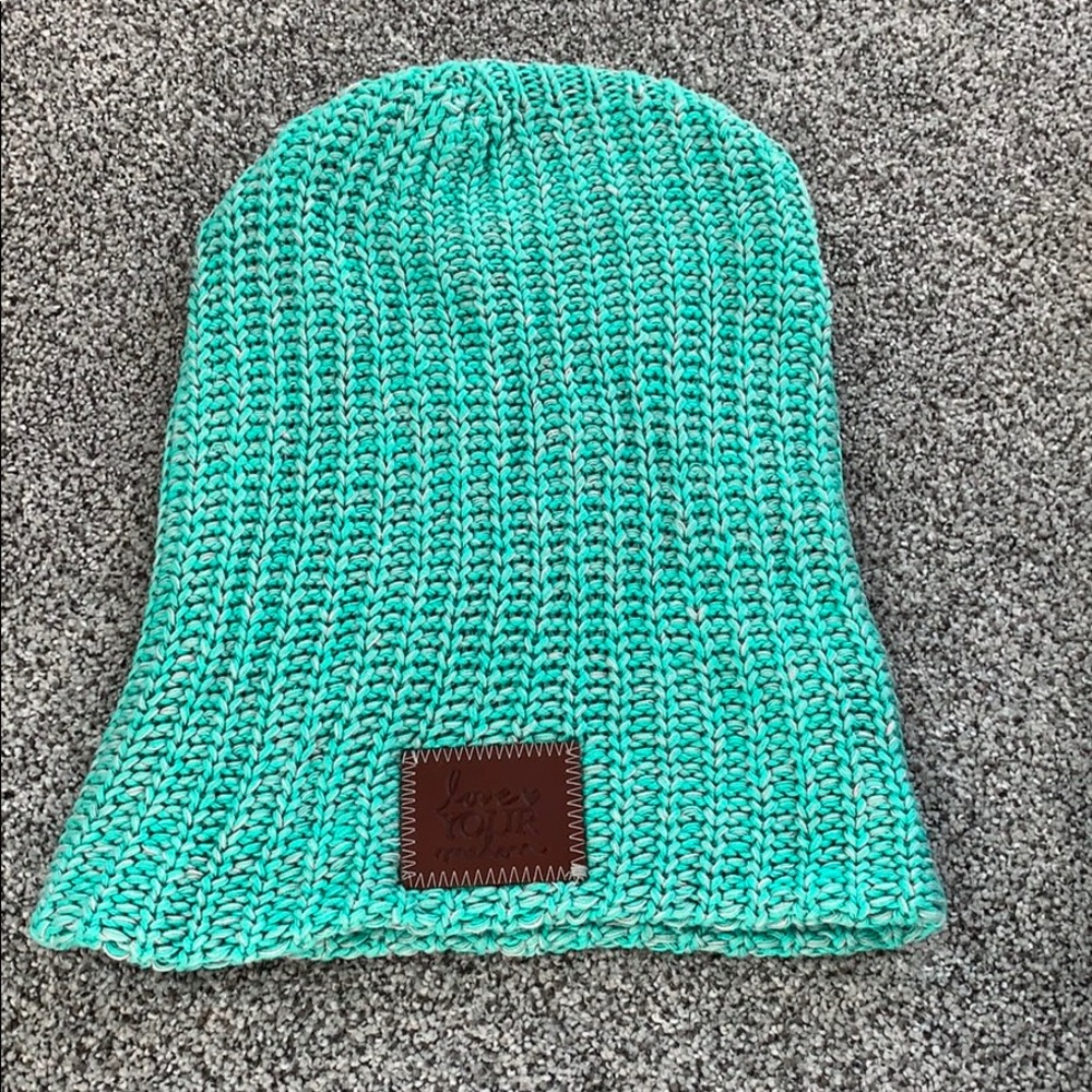 Teal love your melon LYM beanie NWOT